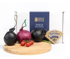 Shorrocks Lancashire Cheese Gift Hamper 3 x 230g Traditional Lancashire Bomb, Red Onion Bomb & Vintage Gold Bomb with Stockan's Thin Orkney Oatcakes