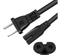 Short AC Universal Power Cord ,2ft Power Cable 2 Prong for Camera Battery Chargers,TV, Monitor, Projector, Printer ,tv Power Cord Replacement,2 Slot Power Cord,Computer Charger Cable
