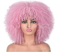 Short Afro Curly Wigs For Black Women Bouncy Synthetic Wig Heat