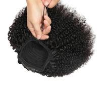 Short Afro Kinky Curly Hair,Piece African Ponytail Extension,Human Hairs Ponytails for Women for Daily Use(16 inch)