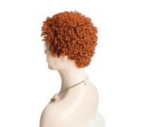 Short Afro Kinky Curly Wigs for Black Africa American Women, Short Pixie Cut Curly Wigs, Virgin Hair Curly Human Hair Ombre Color,Black
