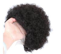 Short Afro Puff Lace Front Human Hair Wig Natural Color Kinky Curly Pixie Cut Wig For Women