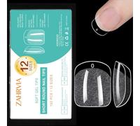 Short Almond Nail Tips - Clear Nail Tips, Soft Gel Full Cover Nail Tips for Soak Off Nail Extensions kit - 192PCS False Nails Acrylic Nail Tips 12 Sizes (Short Almond)