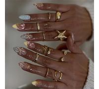 Short Almond Press-On Fake Nails 3D Soild Floral Nail Art Decoration Stylish French Manciure for Women and Girls 24pcs