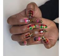 Short Almond Press On Nails Fake Glossy Acrylic Artificial Stick 12 Size 24Pcs Glues Acrylic Glues On Nail For Women Clear