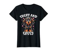 Short and Sassy Funny Cute Dachshund Girls Mom Wiener Dogs T-Shirt