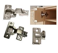 Short Arm Hinge Kit with Mounting Plate for Face Frame, 105° Opening Angle Self Closing with All Hardware and Door Bumpers Pack of 2 Complete Hinges by E.H.C.