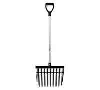 Red Gorilla Small Bedding Fork with Short D Handle Black Lightweight For Stable Bedding Mucking Out Pitchfork for Hay and Garden Compost 110cm Long