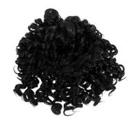 Short Black Curly Wig Bangs, Fashionable High Temperature Fibre Wig | Masquerade and Theme Parties, Quick to Put, Lasting Use, Fine Workmanship