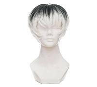 Short Black Grey Synthetic Wigs Tokyo Ghoul for Halloween Cosplay Costumes for Men Adult Coser Peruca Peluca Perruque