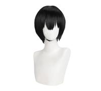 Short Black Hair Wig for Men with Bangs Black Short Cosplay Wigs Male Anime Costume Character Wig Hair Replacement Wigs Fashion Synthetic Full