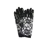 Short Black Lace Gloves - with Fingers