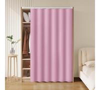 Short Blackout Room Divider for Closet/Bathroom, Noise-Reducing Solid Color Privacy Screen, Self-Adhesive Slide Rails, 47.2" W x 59.1" H, Stylish Home Decor.