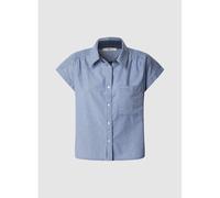 Short Blouse with Fine Stripes blue striped