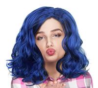 Short Blue Wigs, Blue Curly Wig, Halloween Cosplays, Blue Cosplay Costume, Halloween Daytime Deluise for Daily Halloween, Cosplay Use