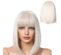 Short Bob Wig - Chic Modern Hair, Fiber Hair Look, Layered Tresses | High Qualityy Fashionable Heat Safe Blonde Cut, Uniquee Artificial Instant Style Upgrade Accessory For Everyday Wear Ladies