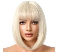 Short Bob Wig - Chic Modern Hair, Fiber Hair Look, Layered Tresses | High Qualityy Fashionable Heat Safe Blonde Cut, Uniquee Artificial Instant Style Upgrade Accessory For Everyday Wear Ladies