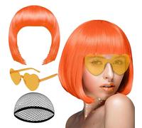 Short Bob Wig Neon Cosplay Accessories Halloween Cosplay Wig for Stage Artists Content Creators Events Theme Conventions Costume Masked Parties