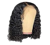 Short Bob Wigs Lace Front Hair Wigs Black Women Curly Wigs with Baby Hair Pre Plucked Natural Hairline Wigs Lace Front Wigs for Women Medium Length (Black)