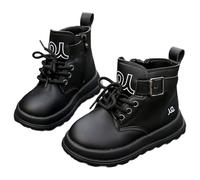 Short Boots for Boys Girls Kids Leather Boots English Style Fashion Kids Boots for Spring Suitable from 15 Months to 9 Years, black, 5/6 UK Child