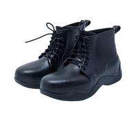 Short Boots Women's Rain Shoes Summer Waterproof Non-Slip Rain Boots Plain Flat Soft Sole Comfortable Rain Boots Outdoor Mud Garden Wellington Boots with Laces, 35-39 EU, black, 5 UK