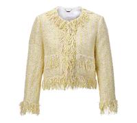 Short Bouclé Jacket with Fringes - female - RICH & ROYAL - Tweed Jackets - Yellow - M - Jackets M