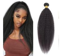 Short Brazilian Yaki Straight Human Hair Bundles sew ins Remy Unprocessed Virgin Hair Extension Kinky Straight Weave 12 Inch 1b Black Yaki