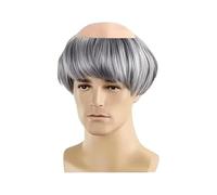 Short Brown Monk Wig - One Size Fit All Adults - Realistic Style for Cosplay, Halloween, Stage Performances (Grey)