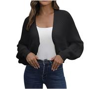 Short Cardigan Women's Batwing Sleeve Cardigan Elegant Plain Jacket Lightweight Transition Jacket Loose Autumn Jacket Open Front Sweater Knitted Coat Autumn Winter Chunky Knitted Jacket Coat Knitted