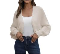 Short Cardigan Women's Batwing Sleeve Cardigan Elegant Plain Jacket Lightweight Transition Jacket Loose Autumn Jacket Open Front Sweater Knitted Coat Autumn Winter Chunky Knitted Jacket Coat Knitted