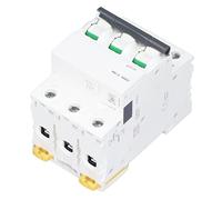 Short Circuit Protection Switch, 400V 16A Easy to Install 3 Poles Circuit Breaker High Reliability DIN Rail Mount PA66 Shell for Power Distribution Equipment Automatic switch