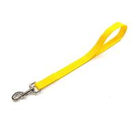 Short Close Control Dog Training Lead Traffic Walking Leash 25mm Polypropylene Webbing (Yellow, 18 Inches)