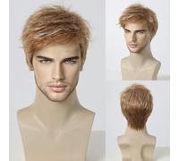 Short Copper Red Wigs for Men Synthetic Fluffy Natural Wig Heat Resistant Halloween Cosplay Wig Auburn Pixie Cut Wig-SS1001-1