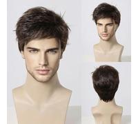 Short Copper Red Wigs for Men Synthetic Fluffy Natural Wig Heat Resistant Halloween Cosplay Wig Auburn Pixie Cut Wig-SS1001-2
