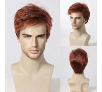 Short Copper Red Wigs for Men Synthetic Fluffy Natural Wig Heat Resistant Halloween Cosplay Wig Auburn Pixie Cut Wig-SS1001-6