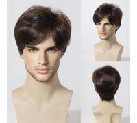 Short Copper Red Wigs for Men Synthetic Fluffy Natural Wig Heat Resistant Halloween Cosplay Wig Auburn Pixie Cut Wig-SS1002-2