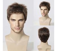 Short Copper Red Wigs for Men Synthetic Fluffy Natural Wig Heat Resistant Halloween Cosplay Wig Auburn Pixie Cut Wig-SS1003-1