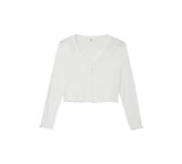 Short Crochet Cardigan with Decorative Button Placket for Girls s.Oliver Beige 9/10 years