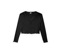 Short Crochet Cardigan with Decorative Button Placket for Girls s.Oliver Noir 9/10 years