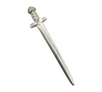 Short Crossguard Sword Design Kilt Pin Brooch, Pewter, Silver, in a Personalised Box, 10.3 x 3 cm