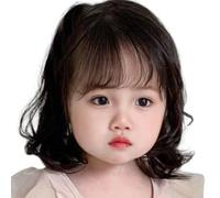 Short Curly Synthetic Hairpiece For Girls Lightweight Airy Design Gentle On Skin Costume Accessories Adjustable Lace Front Kids Wigs