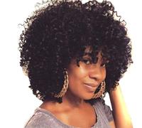 Short Curly Wig Afro Kinky Wigs,African Small Curly Short Women's Puffy Explosive Headgear,Women's Chemical Fiber Wig,Synthetic Heat Resistant Fluffy Wigs Black,20cm (Black 20cm)