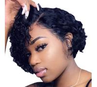 Short Curly Wigs for Women,Role-Playing Wig,Natural Looking Heat Resistant Fiber Wig,for Daily Cosplay Party Costume,Warm and Comfortable Black (Black)