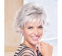 Short Curly Wigs,Layered Wigs,Middle-Aged and Elderly Wig Head Cover,Fluffy Nature Curly Wigs for Women Hair,Natural Comfort and Breathability (B)