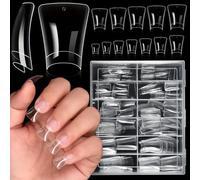 Short Curved Acrylic Nail Tips, 504pcs Clear Duck Design & Half Cover French Manicure for DIY Nail Art, Professional Salon Use - Long-Lasting Elegant Nail Enhancements for Women, Brides, Nail