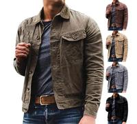 Short Denim Jacket Mens Mens Retro Mod 60S 70S Military Shirt-Jacket Overshirt Denim Vintage Style Trucker Coat Western Classic Style Coat Stylish Cowboy Coats Lightweight Jeans Outerwear