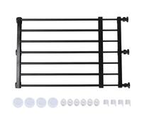 Short Dog Gate, Expandable Pet Gate with Metal Frame Baby Gate Adjustable Portable Small Dog Gate Steel Tube Small Pet Gate for Indoor Doorways Staircases (Black Large, Height: