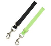 Short Dog Leash Traffic Lead 2 PCS 8" Nylon Pet Leashes Dogs Grab Handle Tabs Pets Dog Training Leads for Small Medium Breeds Grab Handle Lead (Black & Green)