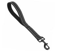 Short Dog Leash - Traffic Padded Handle - Heavy Duty Short Nylon Dog Leading for Extra Control Reflective Threads Pet Leashes for Large Dogs and Medium Dogs (14.96 Inch, Black)