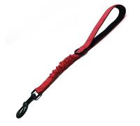 Short dog training and control leash, high-strength elastic traffic rope, with padded handle(Red)